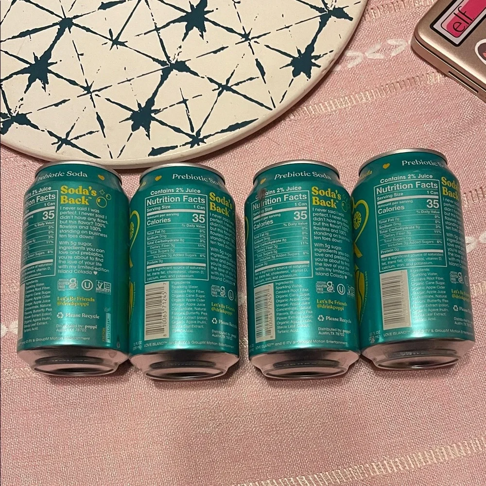 4 Cans of Poppi - Amaya's Island Colada Prebiotic Soda - Picture 5 of 6